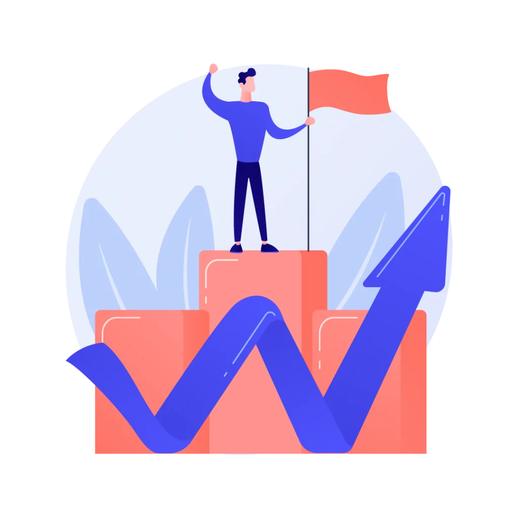 Vector de hombre que ha vencido para representar la motivación en nuestro método para aprender idiomas