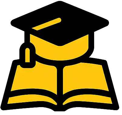 icono de individualización o aprendizaje personalizado mostrando un libro y un gorro de graduación