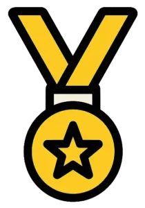 icono academia de idiomas número 1 mostrando una medalla de oro