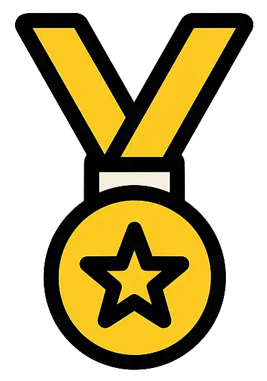 icono academia de idiomas número 1 mostrando una medalla de oro